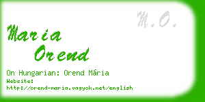 maria orend business card